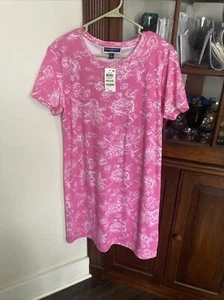MSRP $44.50 Karen Scott Printed Dress Pink Size Medium NWT - Picture 1 of 4