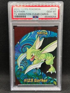 Pokemon Card English 2000 Topps TV Animation Clear Cards Scyther #123 PC9 PSA 10