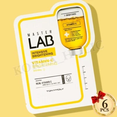 TONYMOLY Master Lab Mask Sheet 19g 6pcs Vitamin C Brightening Mask Sheets NEW - Image 1 of 4