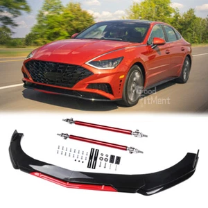 For Mercedes Benz W205 2019-2021 Front Bumper Lip Spoiler Splitter + Strut Rods - Imagen 1 de 20