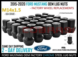 2015-2020 Ford Mustang GT Shelby GT 350 OEM Lug Nuts Factory Style Black Finish - Picture 1 of 8