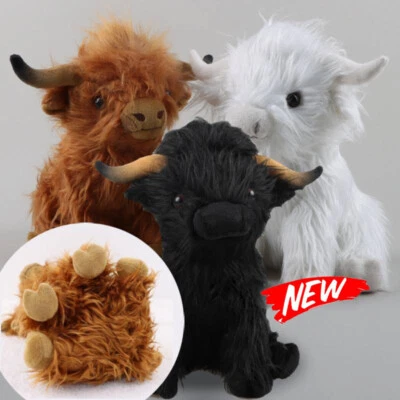 28cm Simulation Highland Cow Dolls Animal Stuffed Plush Doll Toy Kids Xmas Gifts - image 1 of 4