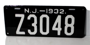 1932 New Jersey Fahrzeug Nummernschild - professionell restauriert " Z3048 N.J. 19 - Bild 1 von 4