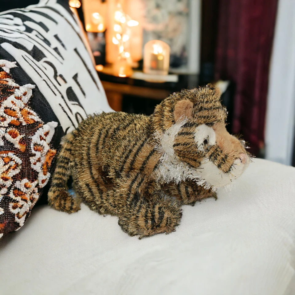 Ganz Webkinz Tiger Scruffy Fuzzy Plush Stuffed Animal Tan Black White NO Code - Image 1 of 4