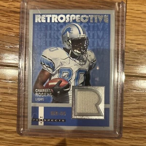 Charles Rogers 2006 Fleer Hot Prospective Retrospective Trikots Patch Löwen - Bild 1 von 4