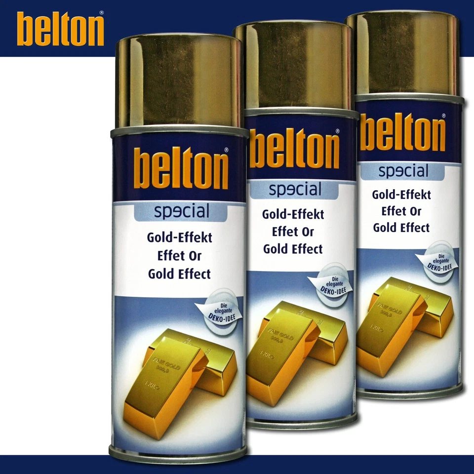 Kwasny Belton special 3 x 400 ml Gold-Effekt Spraylack Sprühlack Effektlack - Bild 1 von 1