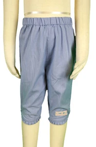 JACADI Girl's Leopard Lavender/ Sky Cropped Checked Pants Size 6 Years NWT $36 - Picture 1 of 1
