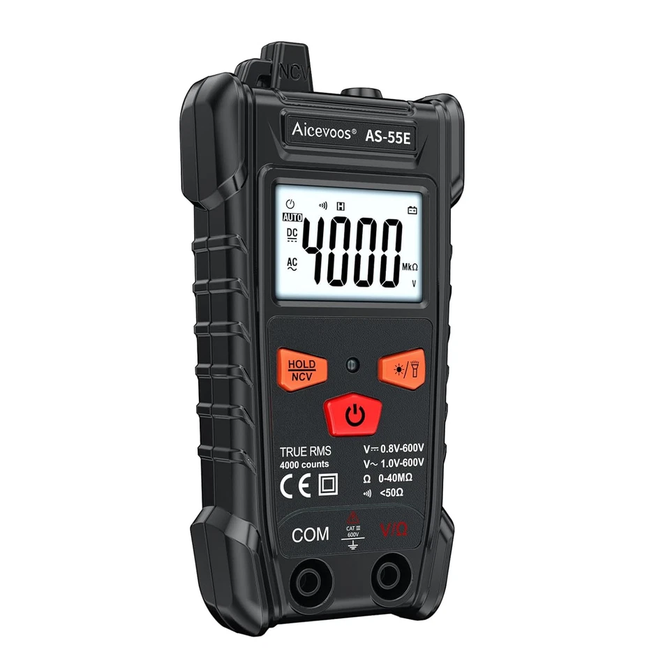 Multimètre digital automatique écran LCD rétroéclairé testeur tension résistance - Photo 1/4