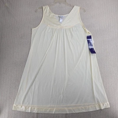 Camisón vintage Vanity Fair para mujer grande amarillo sin mangas ropa para dormir quimise Foto 1 de 4