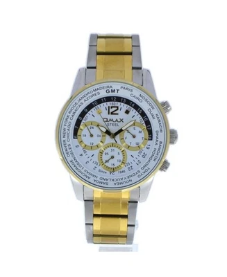 Reloj informal de cuarzo analógico para hombre OMAX clásico vestido esfera blanca impermeable redondo 44 Foto 1 de 2