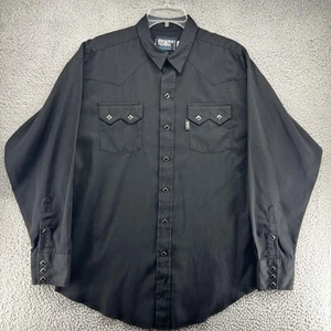 Brooks & Dunn Shirt Mens Large Black Western Pearl Snap Cowboy Panhandle Slim - Picture 1 of 6