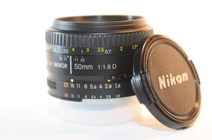 Nikon AF D Nikkor 50mm f/1.8 PRIME FX lens for N80 F5 F100 DF D850 D500 D780 D90 - Picture 1 of 6
