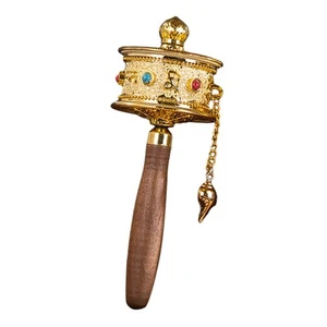Tibetan Prayer Wheel Handheld Tibet Tibetan Buddhist Crafted Turn Praying - Picture 1 of 3