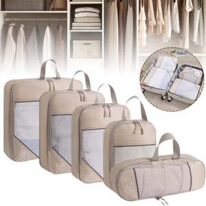 5 Pcs Of Travel Essentials Packing Cubes for Suitcases Luggage Organizer Bags - Picture 1 of 13