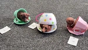 3 Diff. DACHSHUNDS WITH PERSONALI-TEA Hamilton Collection - Picture 1 of 17