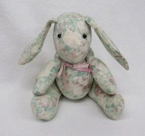 Vtg San Franciso Music Box Co Floral Bunny Plush - Picture 1 of 7