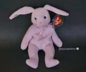 TY BEANIE BABIES COLLEZIONE "FLOPPITY" VIOLA CONIGLIETTO CONIGLIO PELUCHE - Foto 1 di 3