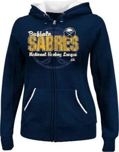 NHL Majestic Buffalo Sabres Checking Full Zip Women's Hoodie Jacket - Picture 1 of 3