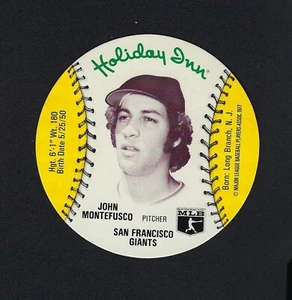 MSA Holiday Inn Discs 1977 John Montefusco Gigantes de San Francisco como nuevo - Imagen 1 de 2