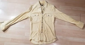 Calvin Klein Vintage Suede Mens Beige Brown Shirt Size Medium Rare! - Picture 1 of 19