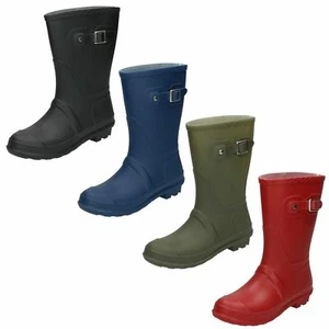 Womens Spot On Casual Wellington Boots X1R219 - Picture 1 of 10