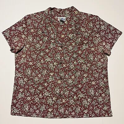 VINTAGE Reyn Spooner Feminina GRANDE Mini Camisa Floral Aloha FEITA NO HAVAI Vermelha - Imagem 1 de 4