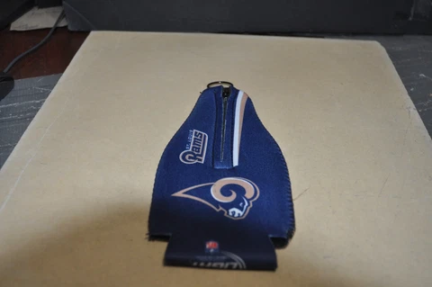 Nfl st louis rams football Zipper Coozie Bottle Drink Cooler Bud Light Beer Cover