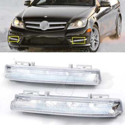 Par de luces de conducción de luz diurna DRL para Mercedes-Benz E350 C350 C250 W204 diestro y diestro Foto 1 de 4