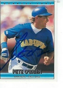 PETE O'BRIEN FIRMADO 1992 DONRUSS #86 - SEATTLE MARINERS - Imagen 1 de 1