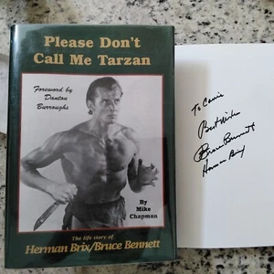 Bruce Bennett SIGNED Autobio Movie Actor Mildred Pierce Tarzan Photos HC/DJ 2001 - Bild 1 von 13