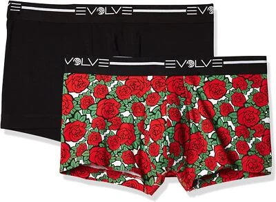 Ropa interior baúl Evolve de algodón elástico no show para hombre pequeña, parche negro/rosa  Foto 1 de 4