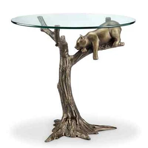 Sleepy Bear Accent End Table Rustic Cabin Lodge Sculpture ~ SPI Home 34574 - Picture 1 of 3