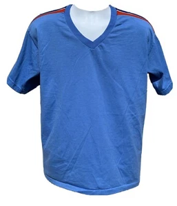 VTG Russell Athletic V Neck T Shirt Striped 50/50 SZ L - Picture 1 of 8