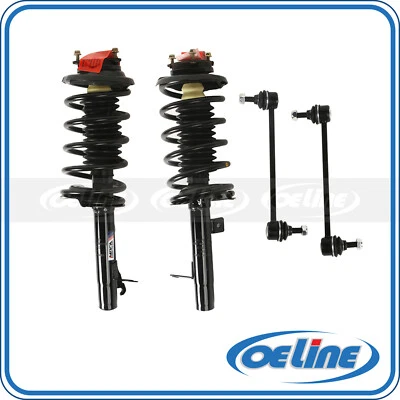 4 Front Strut Coil Springs Quick Complete w/ Sway Bar Link for 00-05 Ford Focus Foto 1 de 4