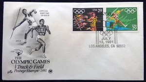 Scott 2555 2556 FDC Speer Damen Sprint 1992 Olympische Sommerspiele Barcelona STREIFEN 2 - Bild 1 von 3