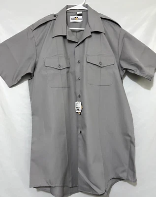 NWT 2021 Flying Cross X1 Mens 17 XL Gray Short Sleeve Uniform Shirt US Navy - Image 1 of 4