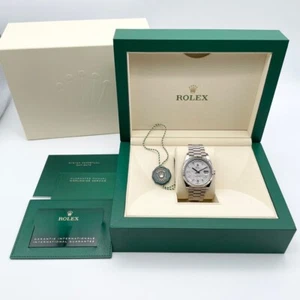 24 GENUINE ROLEX PRESIDENT 40MM DAY DATE 228239 METEORITE BAGUETTE DIAMOND WATCH - Picture 1 of 14