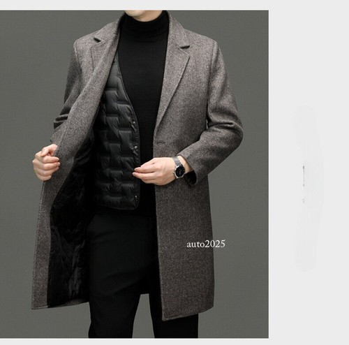 OFF WHITE Cappotto lana uomo invernale lana ispessita trench coat double face giacca cashmere