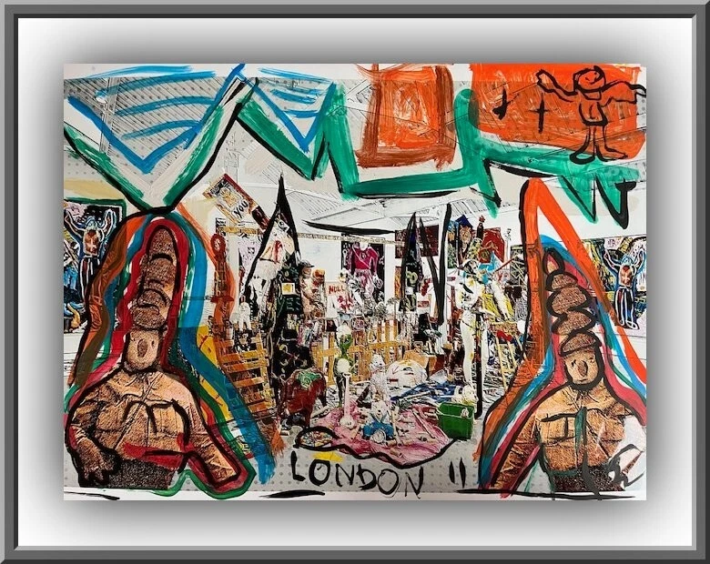 Malerei   Pop Art  Acryl/Foto Papier London Expressionismus Artbrut Portrait - Bild 1 von 1