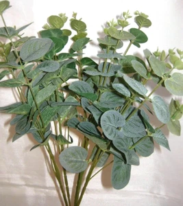2 Artificial Eucalyptus Fake Money Leaf Foliage Plants Look Like Real Decoration - Picture 1 of 1