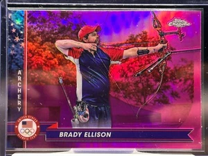2024 Topps Chrome US Olympic Brady Ellison Pink Refractor #121 Archery - Bild 1 von 2