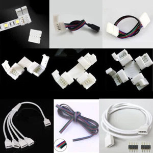 10PCS 4pin Connector PCB Clip Solderless Adapter For 5050 RGB LED Strip Lights - Picture 1 of 35