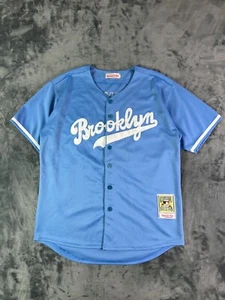 Mitchell & Ness Jackie Robinson #42 Brooklyn Jersey Size 48 Throwback Blue MLB - Picture 1 of 9