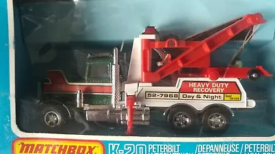 PETERBILT WRECKER MATCHBOX SUPER KINGS K-20 ORG BOX 1979 LESNEY TOW WRECK TRUCK. - Image 1 of 3