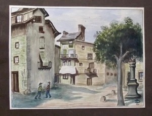 Aquarelle, Gouache sur Papier Signée DL ou LD (à Identifier) - Picture 1 of 3
