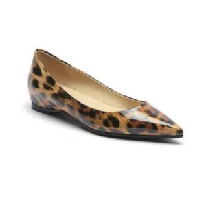 Womens Fashion Pointy Toe Flats Leopard Pattern Slip On Casual Pumps Shoes New - Picture 1 of 10