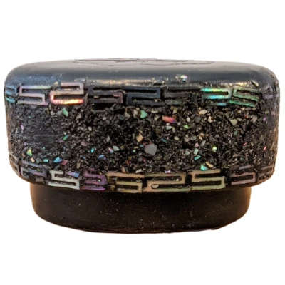 Antique Meiji Period Japanese Raden Lacquer Hako Netsuke Box Mother of Pearl Mon - Image 1 of 4