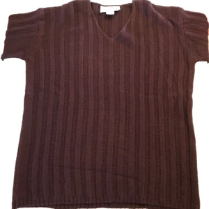 Suéter Vittadini Unisex Púrpura Cuello en V Mezcla de Lana Acantillada Mangas 3/4 L - Imagen 1 de 7