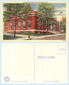 Post Office Middleboro Massachusetts Postcard - Architecture - Picture 1 of 1