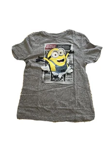 New Boys Despicable Me Minion Gray Crew Neck Short Sleeve Cotton T-shirt 7 - Picture 1 of 5